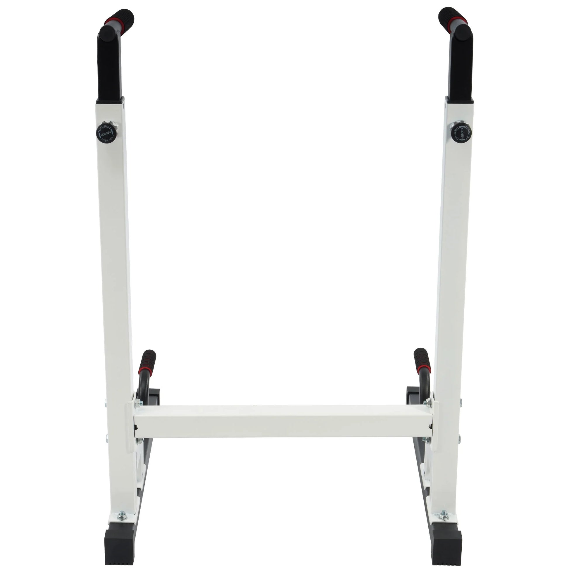 Steel Frame Dip Station with Adjustable Height, 500 Lb Weight Capacity, White